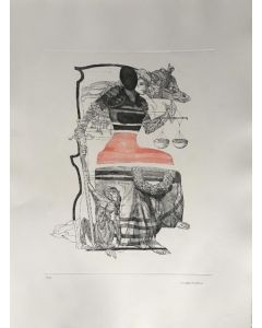 Walter Cremonini, Mitologia Contemporanea, acquaforte a colori, 50x70 cm, P.A.