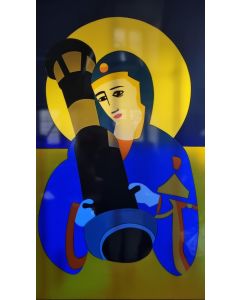 Marco Lodola, Saint Javelin, scultura luminosa, 130x90x12 cm