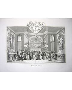 William Hogarth, Masquerade ticket, etching, 41x46 cm