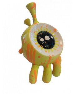Nik Baeyens, Exlpore Yellow, scultura in ceramica dipinta a mano, 16x11 cm