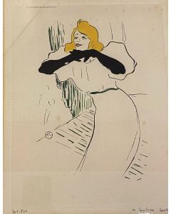 Henry Toulouse-Lautrec, Yvette Gilbert, ristampa 1950, 30x35 cm