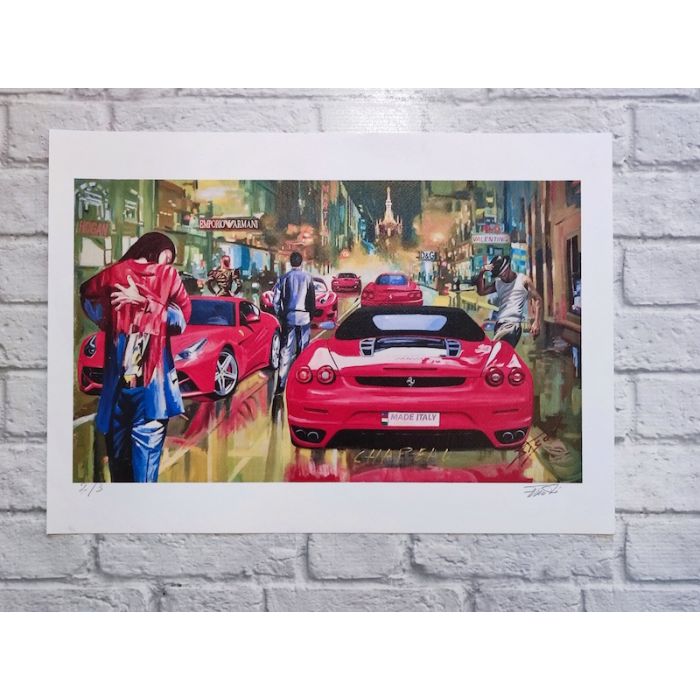 Pisati da Milano, Chapeau Ferrari, stampa, 32x45 cm