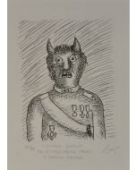 Enrico Baj, The General Bertinotti, etching, 29x21 cm