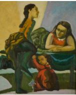 Espressionismo tedesco, olio su tavola, 18x21 cm 