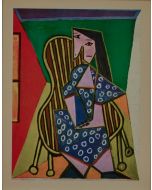 Pablo Picasso, Femme assise, litografia, 28x21 cm 