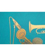 Marco Ugoni, Two trumpets, vinyl on canvas, 50x70 cm, 2019