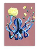 Mara Bonofiglio, Octopus Peonies, acrylic on canvas, 65x90 cm