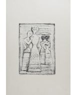 Massimo Campigli, Gelosia, tratto da le Liriche di Saffo, Fotolitografia, 35x48 cm, ed. del Cavallino, 1944
