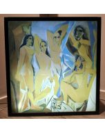 Pablo Picasso, Les Demoiselles d'Avignon, framed print on plexiglass illuminated from the back, 52x54x13 cm