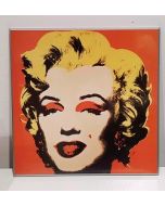 Marilyn Monroe, print on an orange panel, 26x26 cm 