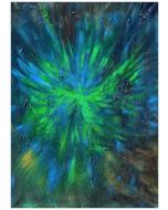 Francesco Cerutti, Green healing angel, mixed media, 50x70 cm