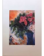 Marc Chagall, Les Amourex au bouquet de fleurs, litografia a colori, Ed. S.P.A.D.E.M. Paris, 50x70 cm