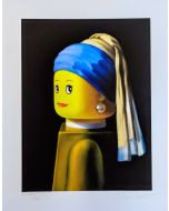 Stefano Bolcato, Ragazza con il turbante - Vermeer, grafica Fine Art, 30x37 cm