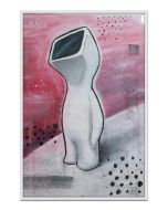 Fè, Myselfie - Homo Monitor Look at the stars, acrylic and watercolor on wrapping paper, 70x100 cm