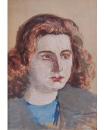 Giovanni Malesci, Ragazza, olio su cartone, 34x24,5 cm, 1950 ca