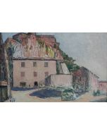 Giovanni Malesci, Village in Maremma, oil on canvas, 30x45 cm, 1966