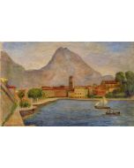 Giovanni Malesci, Riva del Garda, olio su tela, 67x43 cm, 1953