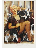 Mimmo Rotella, Marilyn Fishnet stockings, graphic and décollage, 45x32.5 cm, from the suite "Marilyn. Il Mito", 2005