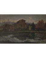 Giuseppe Comparini, The pond, oil on canvas, 94x64 cm, 1966