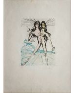 Salvador Dalì, Bicefalo, da "Gli amori di Cassandra", incisione a punta secca, 48x66 cm, 1968