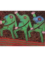 Enrico Baj, Parata, tecnica mista a colori su base litografica, 70x100 cm, 1972