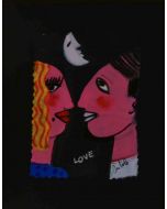 Anna Antola, Love, tecnica mista su carta, 17x13 cm