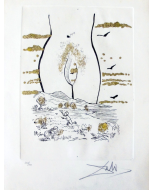 Salvador Dalì, A L'Eternelle madame tratto da Les Amours Jaunes, incisione a puntasecca, 39,5x29 cm