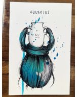 Sara Paglia, Aquarius, ink and watercolour on paper, 15.5x23 cm 