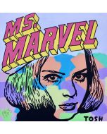 Andrew Tosh, Ms Marvel, tecnica mista su tela, 70x70 cm