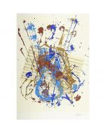 Arman, Violino e spartito, litografia materica, 100x70 cm