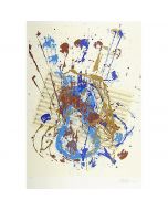 Arman, Violin and score, material lithograph, 100x70 cm