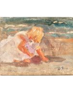 Daniela Penco, Child, Oil on canvas board, 9x7 cm