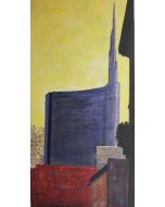 Pier Luca Bencini, Vertical Milan, acrylic on canvas, 50x100 cm