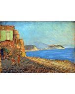 Giovanni Malesci, Pozzuoli's gulf, oil on wood, 48,5x34 cm, 1955