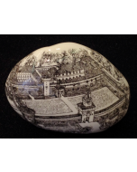 Franchina Tresoldi, Sforzsco Castle, decorated ceramic pebble, 12x12 cm