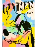 Andrew Tosh, Catman, acrilico e smalto su carta, 96x66 cm