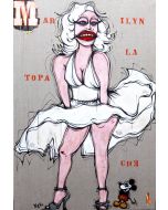 Yux, So hot Marilyn!, acrylic, enamel and poster on canvas, 100x150 cm