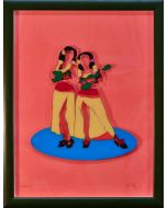 Marco Lodola, Ballerine Hawaiane, litografia su plexiglass, 66x50 cm con cornice, 62x46 cm senza cornice