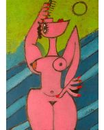 Anna Antola, Omaggio a Picasso, olio su tela, 70x50 cm 