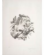 Salvador Dalì, La Scultura, serie Le Arti, seri-litografia, 70x50 cm
