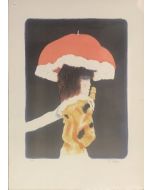 De Andreis, Ragazza con ombrello, serigrafia, 30x70 cm
