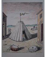  Giorgio De Chirico, Solitudine della gente del circo, litografia a colori, 70x50 cm, 1969