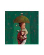 Giulia Del Mastio, Un ombrello per tre, Grafica Fine Art, 38x30 cm