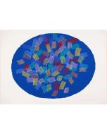Piero Dorazio, Ovale Blu, serigrafia a 30 colori su carta Velin D'Arches, 35x50 cm