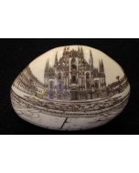 Franchina Tresoldi, Duomo di Milano, ciottolo in ceramica decorata, 12x12 cm