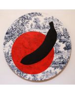 Fè, Banana Tiama Toile de Juoy, Acrylic on "Toile de Juoy" patterned cotton fabric stretched on a loom, 80cm, 2020