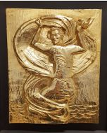 Salvatore Fiume, Odalisque, gold and silver bas-relief, 30x40 cm