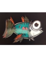 Yux, Fish, mixed tecniques on aluminium, 46 cm