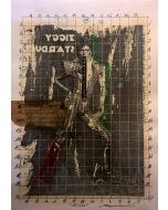 Enrico Pambianchi, Ziggy, disegno e collage su carta, 25x36 cm, 2016