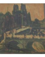 KKVI, Notre-Dame de Paris, oil on paper, 25.5x22.3 cm (with frame)